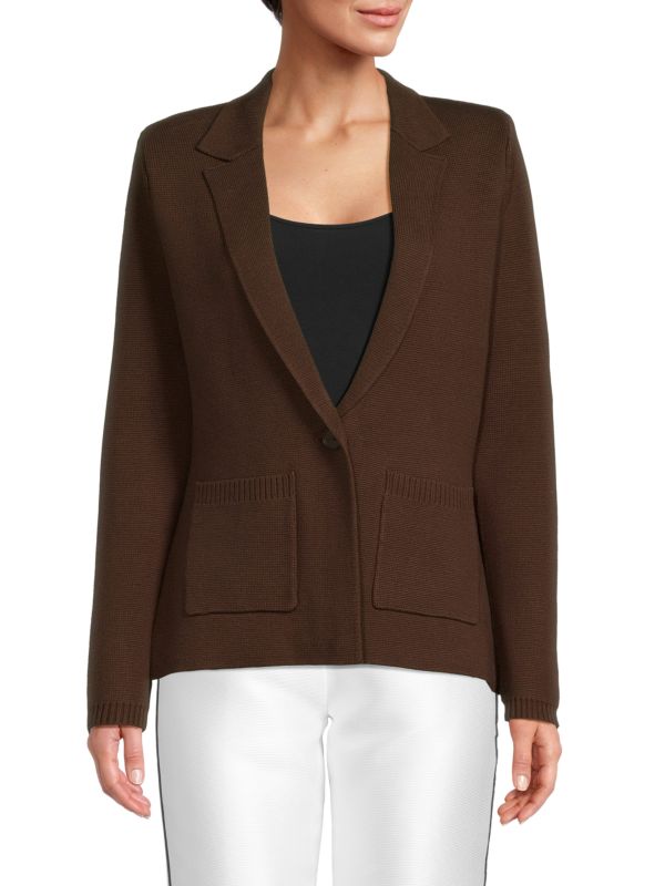 L'AGENCE Lacey Solid Knit Blazer